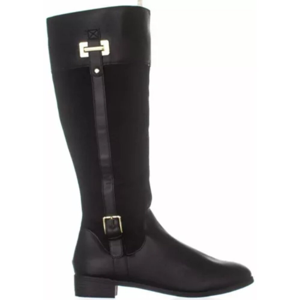 Karen Scott Deliee 2 Women's Black Leather Almond Toe Knee High Riding Boot 7.5
